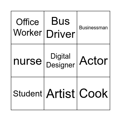 JOBS Bingo Card