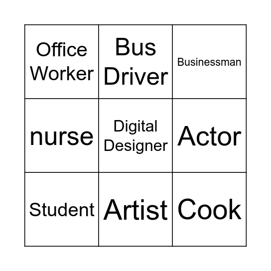 JOBS Bingo Card