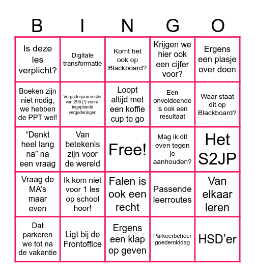 SIRE Bingo Card