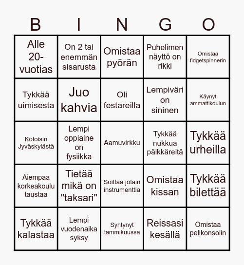 Tutustutaan Bingo Card