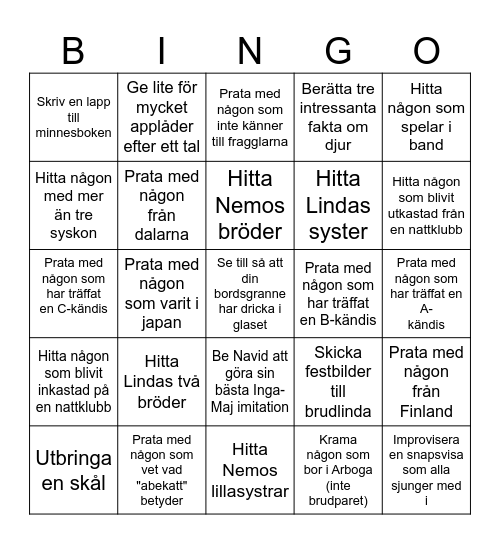 Festbingo Card