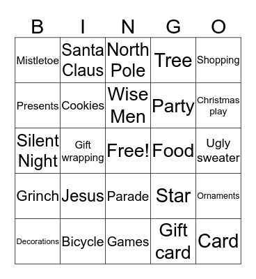 Christmas Bingo Card