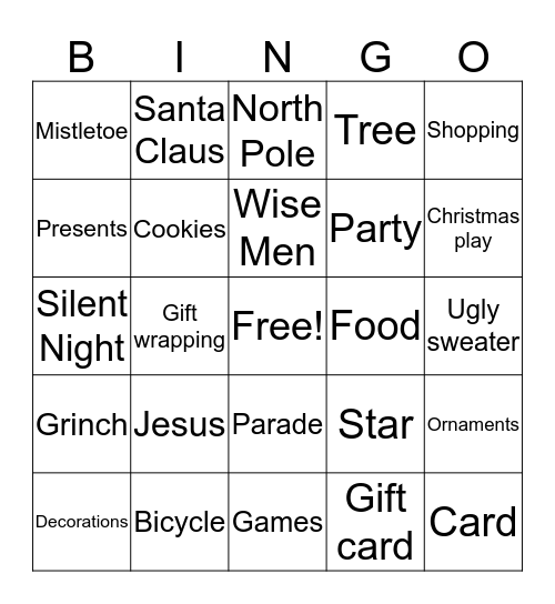 Christmas Bingo Card