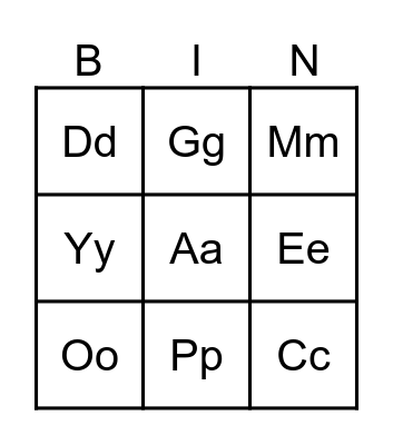 EF Phonics Lesson 10 Bingo Card