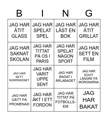 Bingo Card