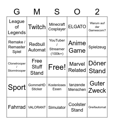 GAMESCOM BINGO Card