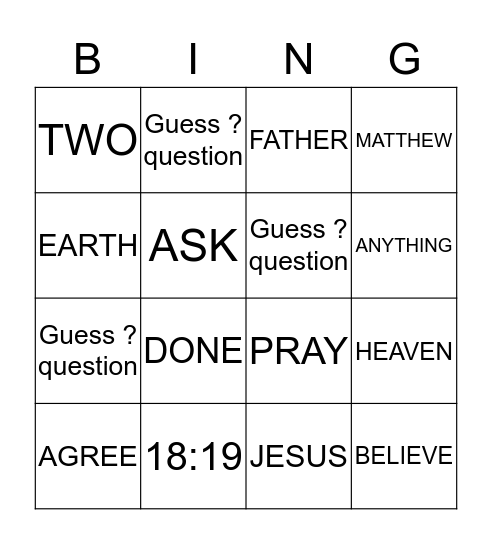 THE PRAYER OF FAITH Bingo Card