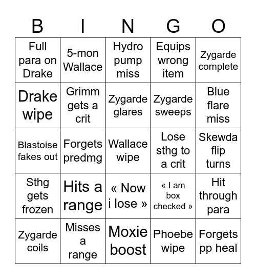 Amikam E4 BINGO Card