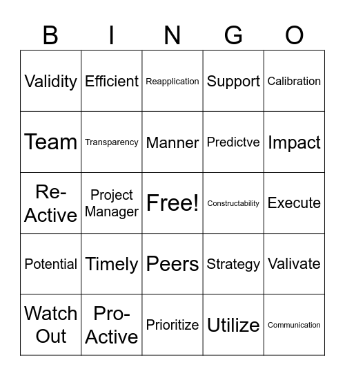 Teams Bingo Card