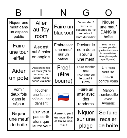 Bingo de l'enfer vom Bingo Card