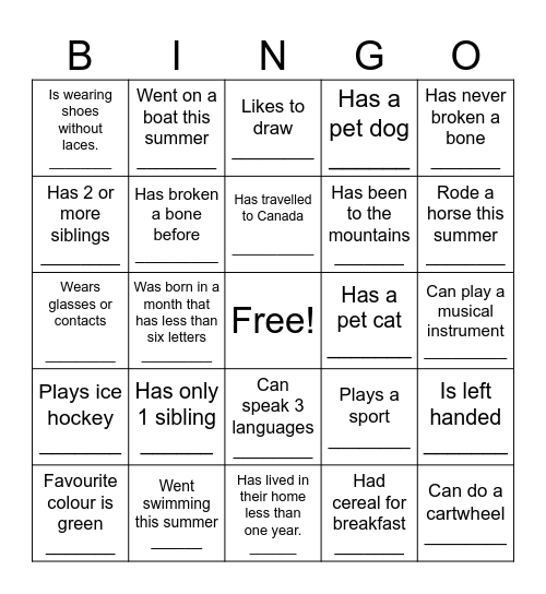 5.1 People Hunt Bingo Card