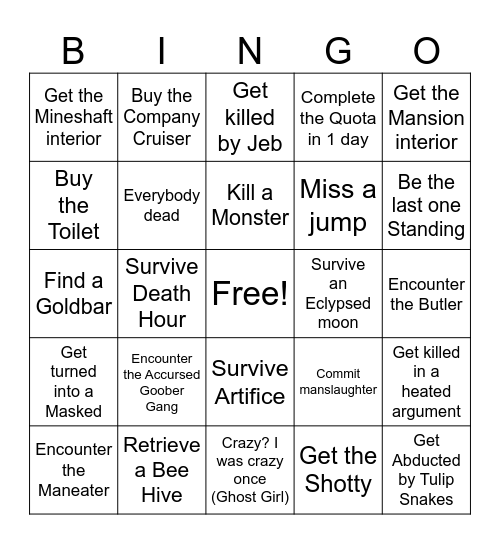 leblal bingo Card