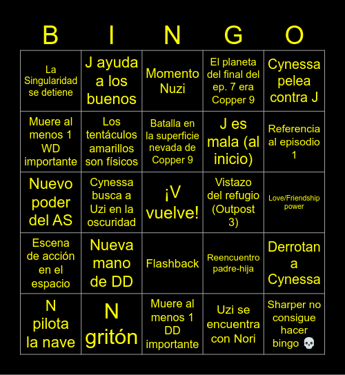 Episodio 8 Bingo Card