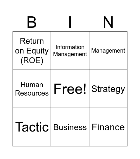 What is Business? Bingo Card