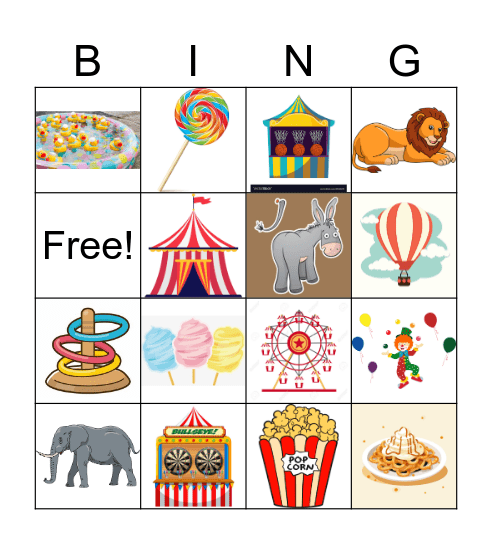 Carnival Bingo Card