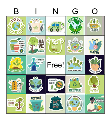 Earth Day Bingo Card