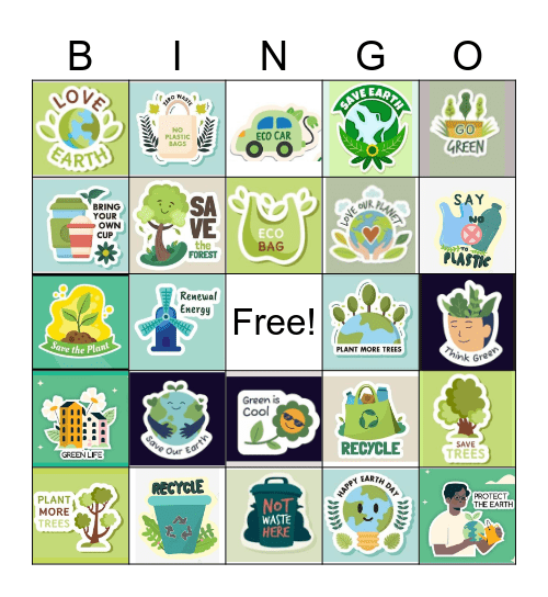 Earth Day Bingo Card