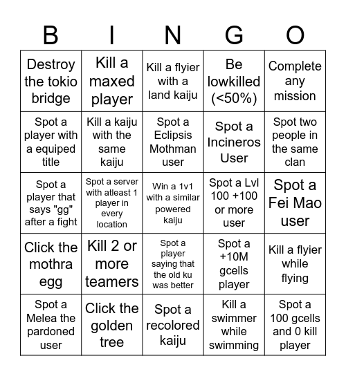 KU BINGO Card