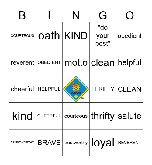 Bobcat Bingo Card