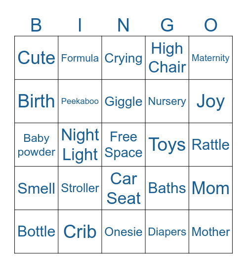 IDENTOS Baby Bingo Card