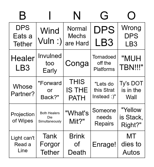 Everkeep PF Reclears! Bingo Card