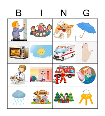 WH Questions Bingo Card