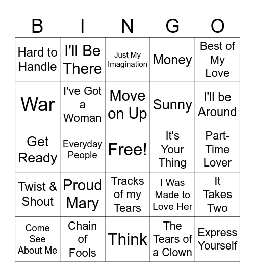 Music Bingo Card