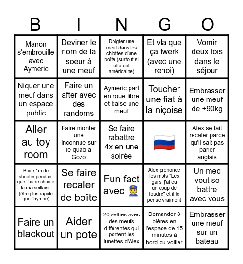 Bingo de Malte (spécial demeurés) Bingo Card