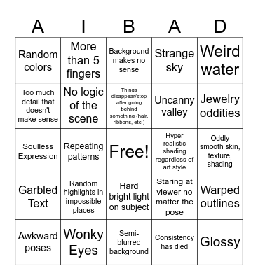 AI Spotter Bingo Card