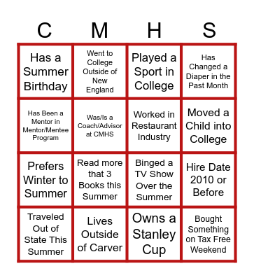 CTL BINGO Card