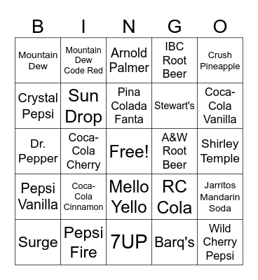 Pop Shop Bingo Card