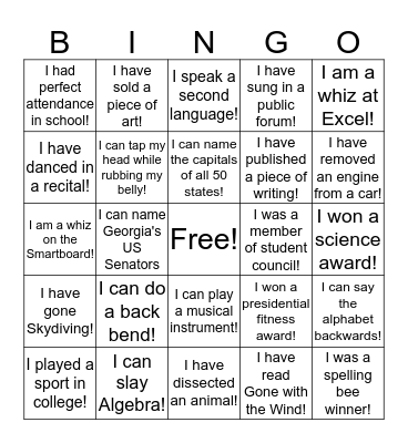 Allgood's Talent Search! Bingo Card