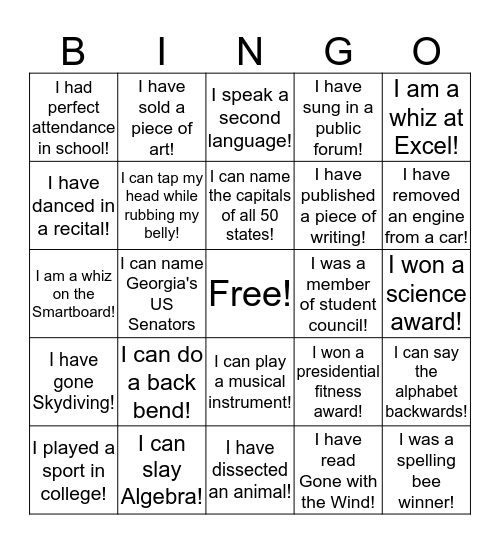 Allgood's Talent Search! Bingo Card