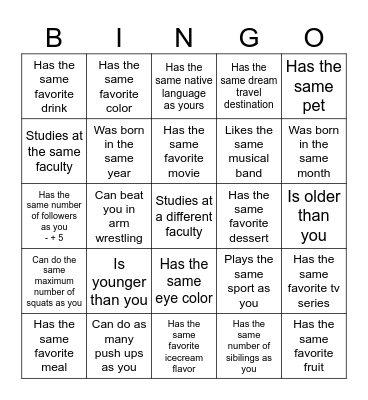 TALK TO SOMEONE WHO Bingo Card