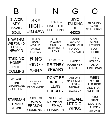 CARROLLS GASTRO BAR Bingo Card