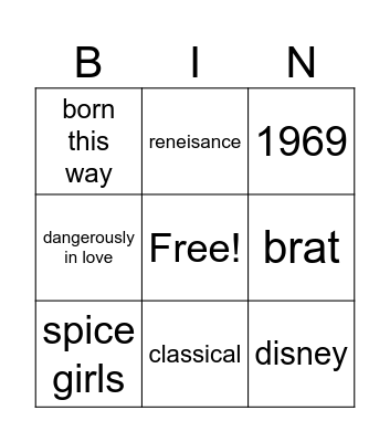 practice Bingo Card