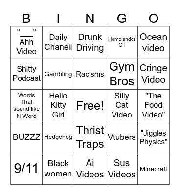 Instrgam Bingo Card