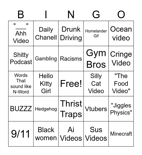 Instrgam Bingo Card