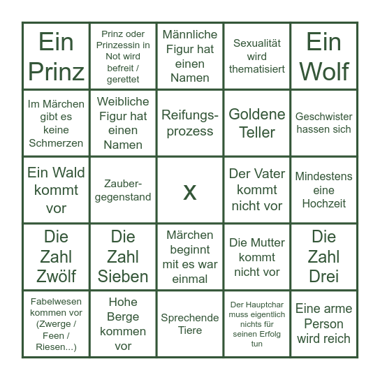 Märchenbingo Card