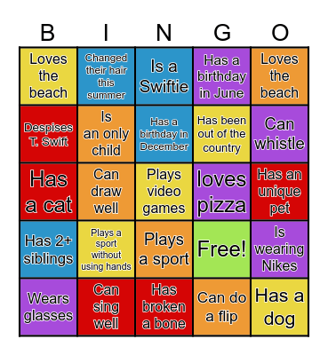 Ice-Ice Breaker! Bingo Card