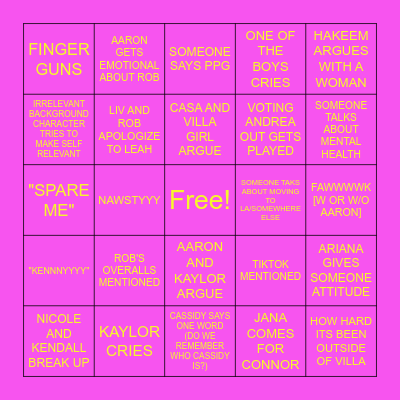 LOVE ISLAND USA 2024 BINGO Card