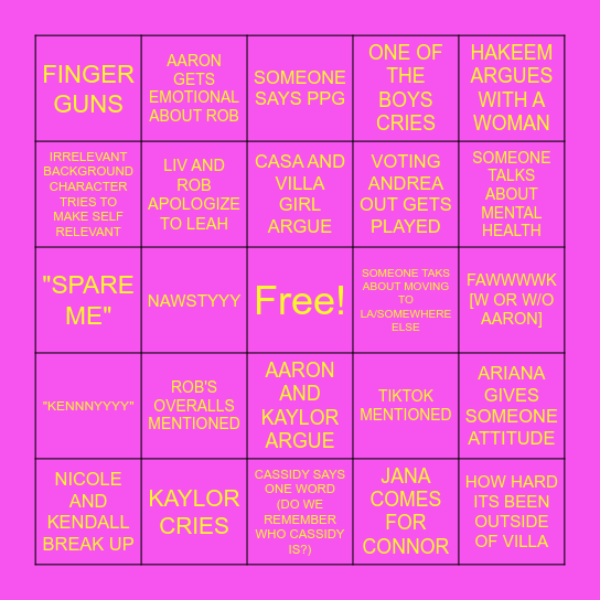 LOVE ISLAND USA 2024 BINGO Card