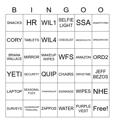 WFS BINGO Card