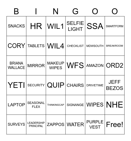 WFS BINGO Card