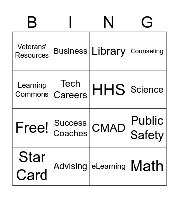 2024 LCC Fall Resource Fair Bingo Card