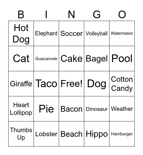 Class Procedures Bingo Card