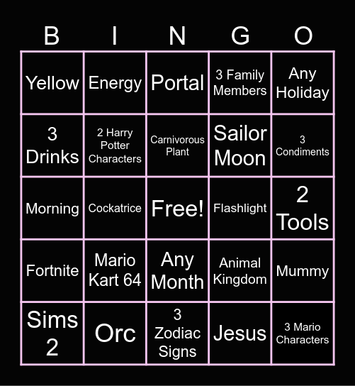 First Timers! Bingo Card