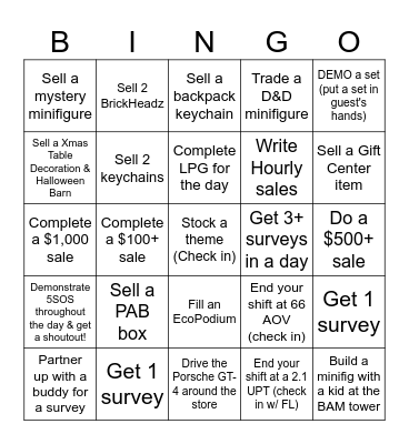 September Bingo Week1 Bingo Card