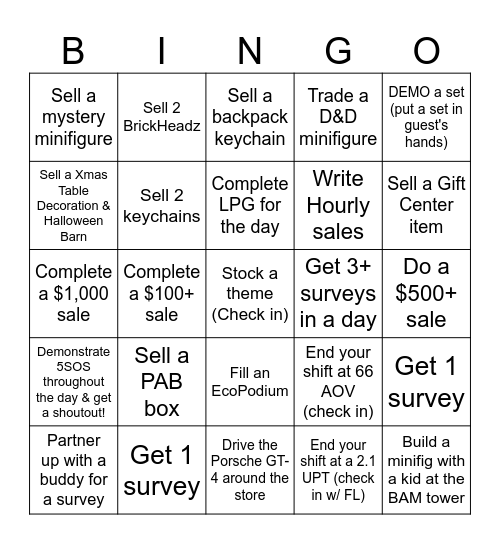 September Bingo Week1 Bingo Card