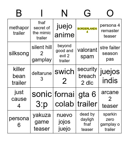 gamescom Bingo Card